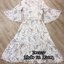*พร้อมส่ง*Tohns' Dress :: เดรสตัวยาวสวยสพรึง อลังมาก ด้วยลายผ้าสุดหวานลายดอกเดซี่ ช่วงคอแต่งลูกไม้