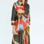 Zara Maxi Dress >> เดรสเชิ๊ตลายเก๋ แขนยาว ปลายแขนปล่อย แต่งกระดุมยาวลงมา