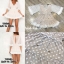 FLM Dress:: มินิเดรสคอวี แขนบานยาวคลุมศอก ช่วงเอวมีโบว์ผูก