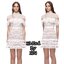 *พร้อมส่ง*Self portrait Dress :: เดรสคอตั้งตัวสวยเก๋ ช่วงอกแต่งระบายรอบลำตัวมีความเก๋ตรงระบาย