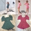 Korea Playsuit :: จั้มสูทคอวี แขนจีบพองตุ๊กตาสุดน่ารักเอวเข้ารูป