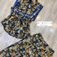 Set ลายหมีตัวเสื้อทรงเข้ารูปปกสี่เหลี่ยมช้อนกัน 2 ชั้นหน้าหลังแขนกุด