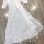 LM Dress::เดรสลูกไม้คอวีผ้าcottonอย่างดีปักลายฉลุเน้นๆไม่ลดเส้นด้าย