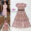 Self Portrait Dress เดรสแขนสั้น เนื้อผ้างานปักดอกไม้ทั้งตัว