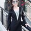 *พร้อมส่ง*SMY Mini dress dress แขนยาว คอวีช่วงอกตกแต่งด้วยลูกไม้สีขาว