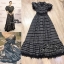LBT. Detail >> Dress :: เดรสตัวยาวสวยอลังแขนพองตุ๊กตาชายแต่งขอบลูกไม้
