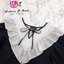 Korea Dress เดรสแขนพองผูกโบว์ ตัวนี้โครตน่ารัก คอผูกโบว์พร้อมเย็บระบายสีขาว