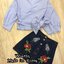 *พร้อมส่ง*Zara Set :: เสื้อแขนศอกทรงป้ายไขว้กับกระโปรงยีนส์