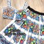 *พร้อมส่ง*DG Set :: เสื้อครอปสายเดี่ยวต้วสั้นกระโปรงพองเล็กๆทรงปล่อย