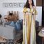 TT Dress :: เดรสปาดไหล่สีรุ้งจับจีบรอบอก ตัวยาวทรงสวยสุดเก๋