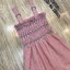 Zara Dress :: เดรสสายเดี่ยว ตกแต่งสายด้านหน้าด้วยห่วงกลม ตัวเสื้อเข้ารูป เย็บปักลายตาราง