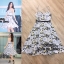 *พร้อมส่ง*ESB Dress :: เดรสสายเดี่ยวแสนหวาน ช่วงอกโค้งสวยปังงานละเอียดขั้นสุด