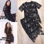 *พร้อมส่ง*DSY. Set : เสื้อคอกลมกับกระโปรงทรงสอบ ลูกไม้