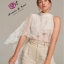 Janesuda Top เสื้อลูกไม้เปิดไหล่ข้างเดียวสุดหรู