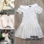 *พร้อมส่ง*SPT Dress :: เดรสลูกไม้ระบายเฉียงตัวสวย ตัวชุดเป็นผ้าลูกไม้ฉลุลายสวย