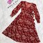 Reformation Dress เดรสแขนยาวทรงป้ายตัวสวย มาในโทนสีแดงพิมพ์ลายดอกไม้มาอย่างดี