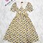 Korea Dress เดรสลายดอกไม้สุดหวานคอปก ปกคอเป็นผ้าฉลุอย่างดี