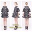 *พร้อมส่ง*T and T Dress :: เดรสเว้าแขนสุดน่ารัก (สีกรม)