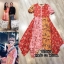 Zara Dress :: เดรสตัวยาวสไตล์ยิปซี ตัวชุดพิมพ์สลับสี สกีนลายดอกไม้
