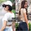 *พร้อมส่ง*JST เสื้อยืดคอกว้าง แขนสั้นผ้ายืดอย่างดี