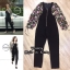 *พร้อมส่ง*Korea Jumpsuit แขนยาว ช่วงแขนเป็นเนื้อผ้าอย่างดีสมsilk