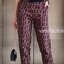 Fandi pant กางเกง เอวสูงจั้มปลายขากางเกง ผ้านิ้ตติ้งลายโลโก้ตัวเก๋