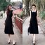 *พร้อมส่ง*BG Dress แขนกุดกระโปรงบาน เนื้อผ้าวูลอย่างดี