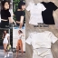 *พร้อมส่ง*JST เสื้อยืดคอกว้าง แขนสั้นผ้ายืดอย่างดี