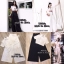 *พร้อมส่ง*SK. Set :: เสื้อตัวสั้นกับกางเกงทรงชิค ด้วยทรงตรงขากระบอกใหญ่