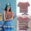 *พร้อมส่ง*SRS. Top :: เสื้อปาดไหล่ตัวเก๋ เลือกใช้ผ้านิตติ้งสั่งทองพิเศษ