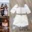Forloveandlemons Set::เซตเสื้อครอปแขนสั้นคอเหลี่ยม