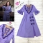 SRS Dress เดรสตัวยาวแขนสั้นระบายช่วงแขนน่ารักๆเนื้อผ้าดี