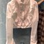 Miu Miu เสื้อแขนยาวคอปกลูกไม้ ตกแต่งระบาย