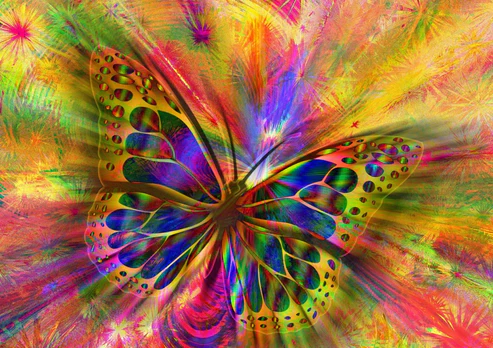 Bluebird Puzzle - Colorful Butterfly by Pixabay-Garalt 1500 pcs.
