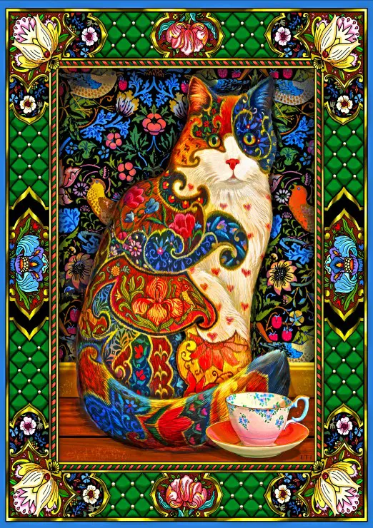Bluebird Puzzle - Painted Cat by Lewis T Johnson 1500 pcs.