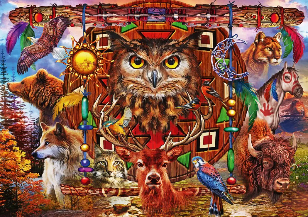 Bluebird Puzzle - Animal Totem by Chiro Marchetti 4000 pcs.