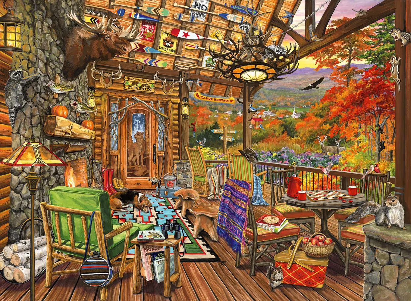 Bluebird Puzzle - Adirondack Porch by Joelle Mcintyre 3000 pcs.
